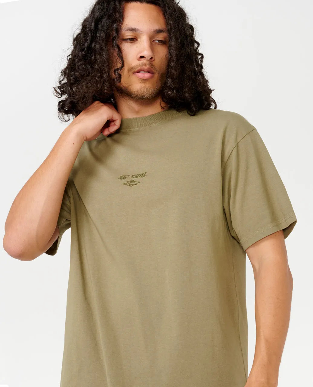 Fade Out Emb Tee - Washed Moss