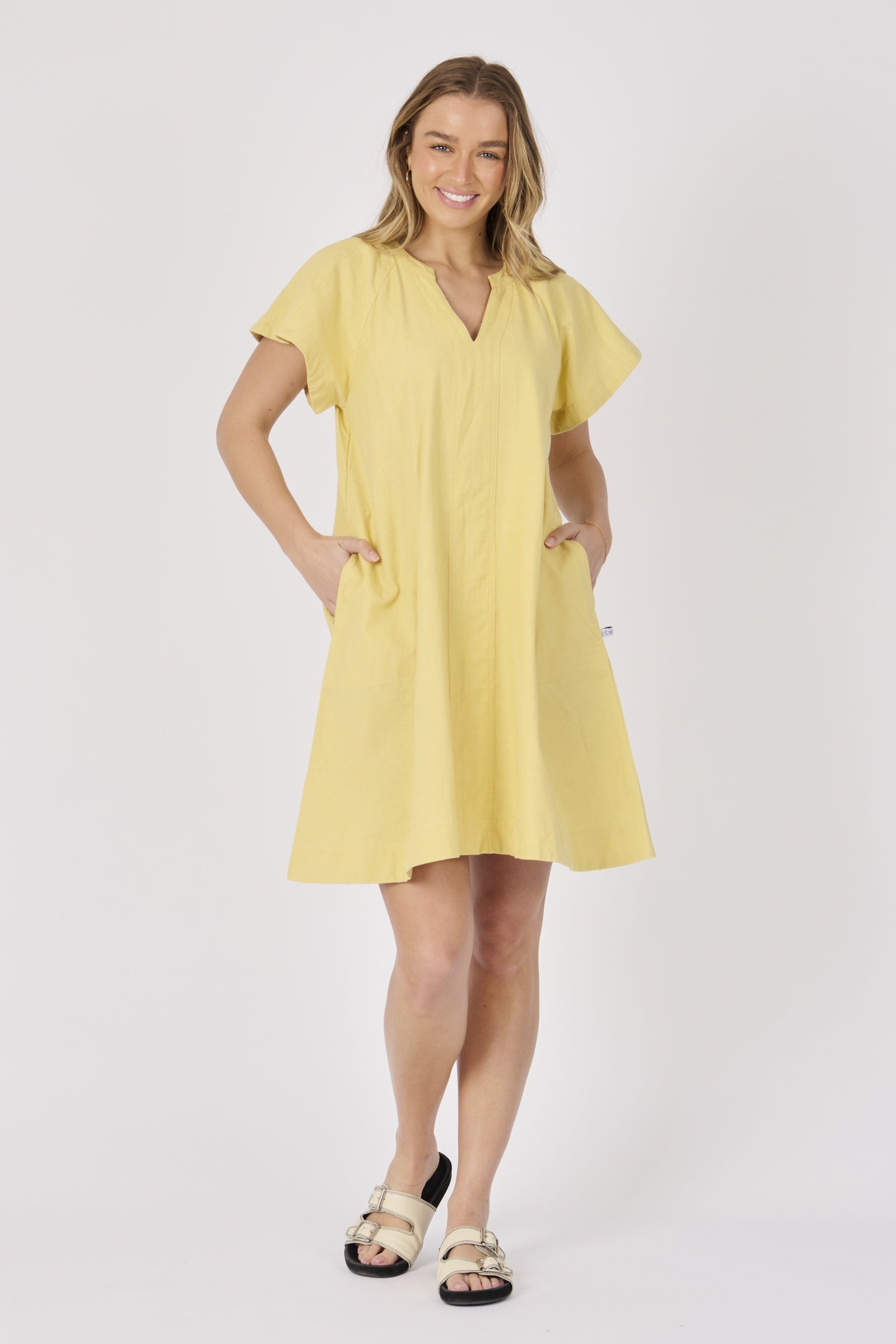 V-Neck Flutter Dress