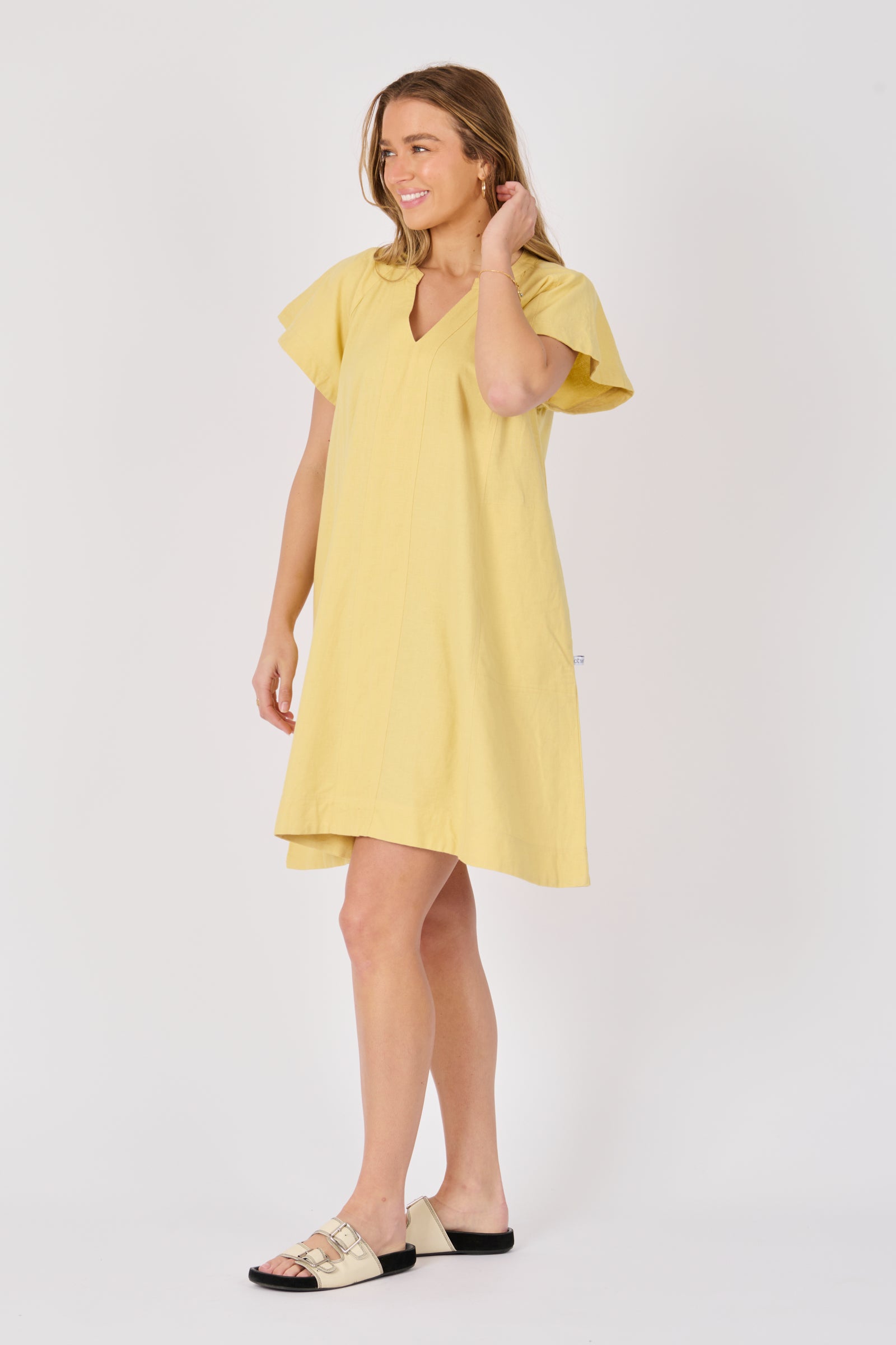 V-Neck Flutter Dress