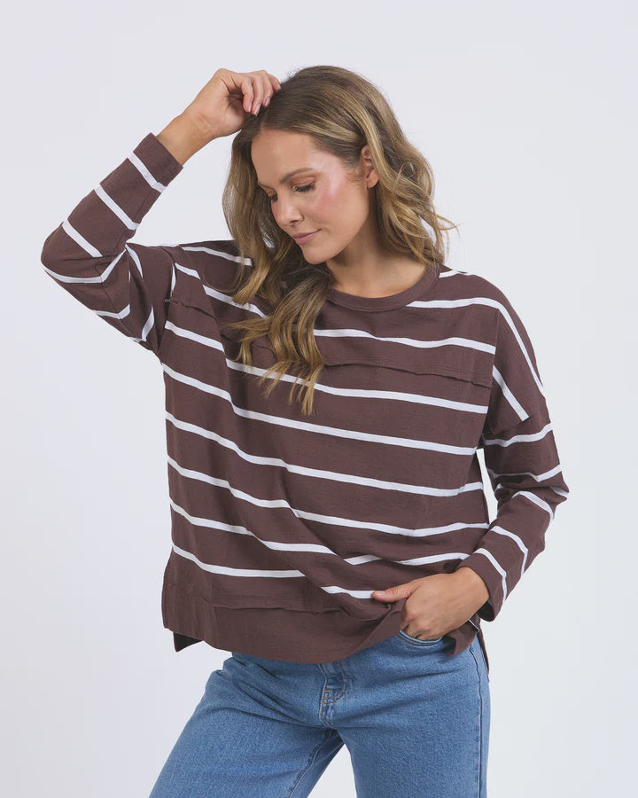 Jayne Stripe Throw On Top Chocolate