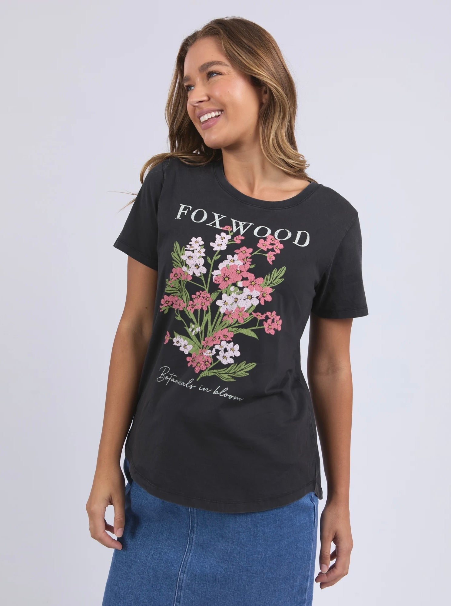 Flower Tee - Washed Black