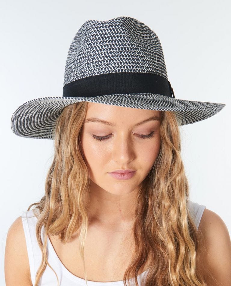 Dakota Panama Hat - Navy/White