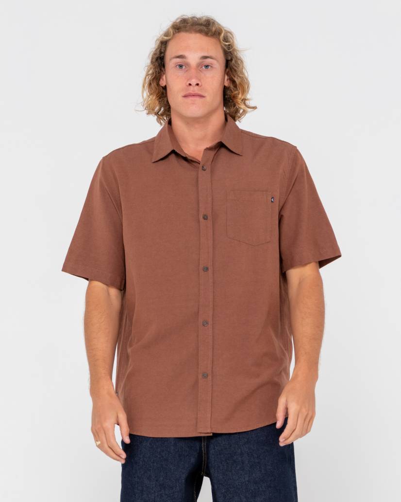 Overtone S/S Linen Shirt - Java