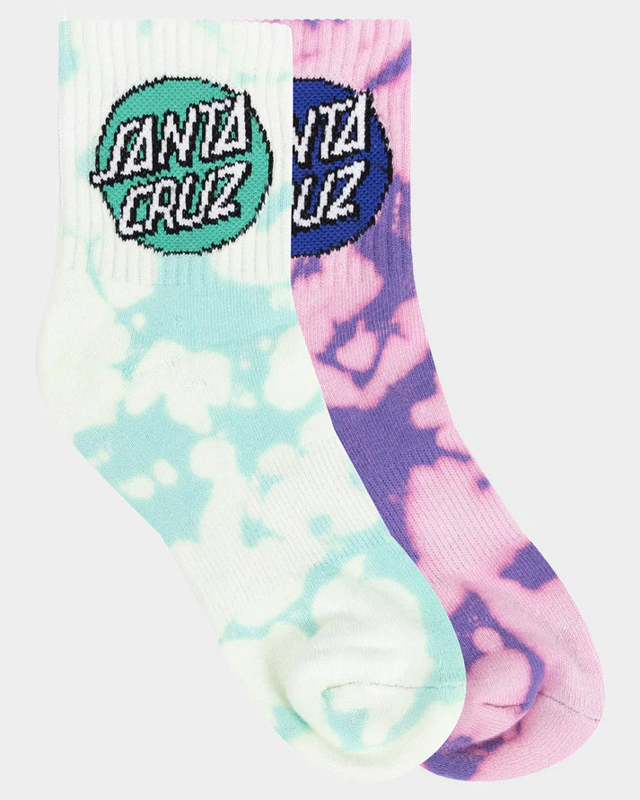 Other Dot Mid Sock - Pale Pink/Green Tie Dye