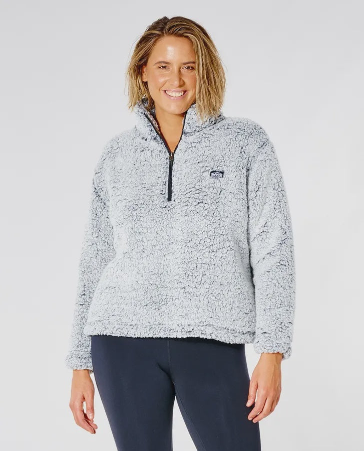 Dark N Stormy 1/4 Zip Crew - Light Grey