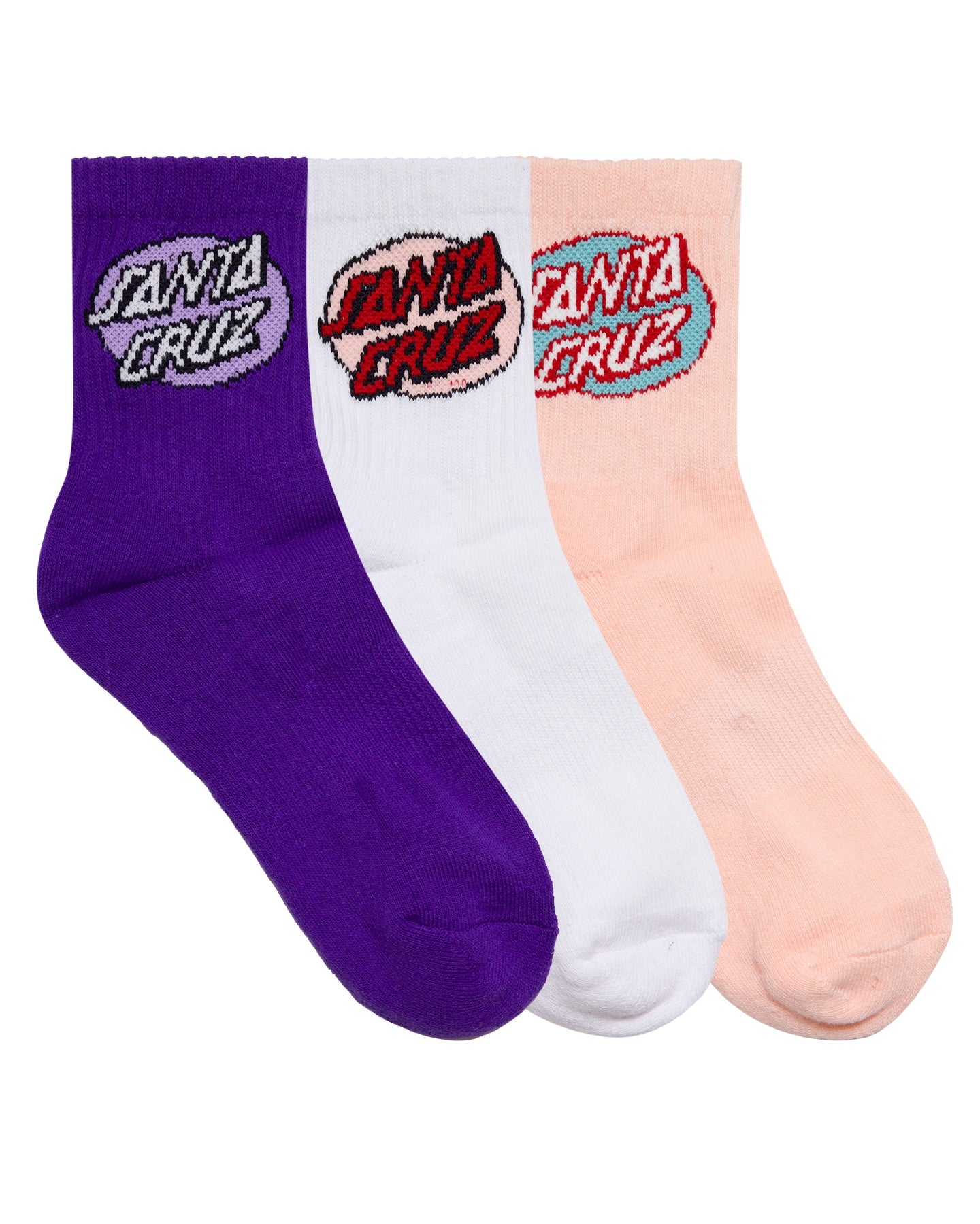 Oval Dot 3 PK Mid Socks - Girls