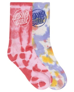 Opus Dot Crew 2-8 Sock - Rose Tie Dye