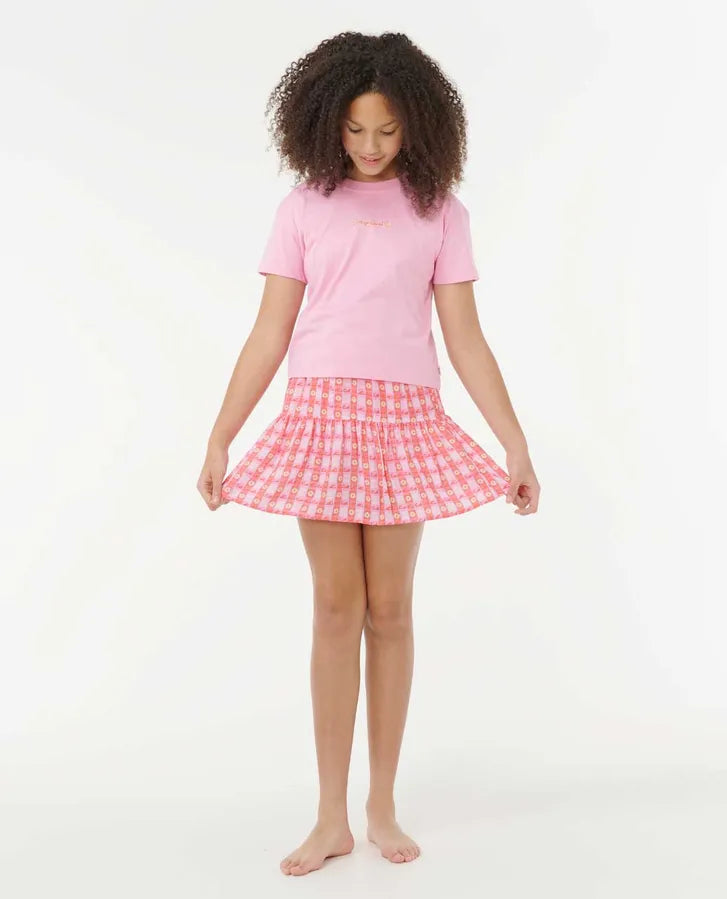 Sunset Check Skort - Girls