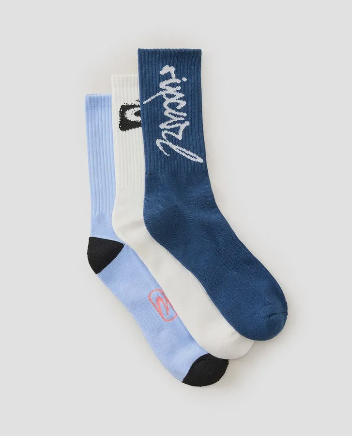 Retro Crew Sock 3PK - Dark Navy