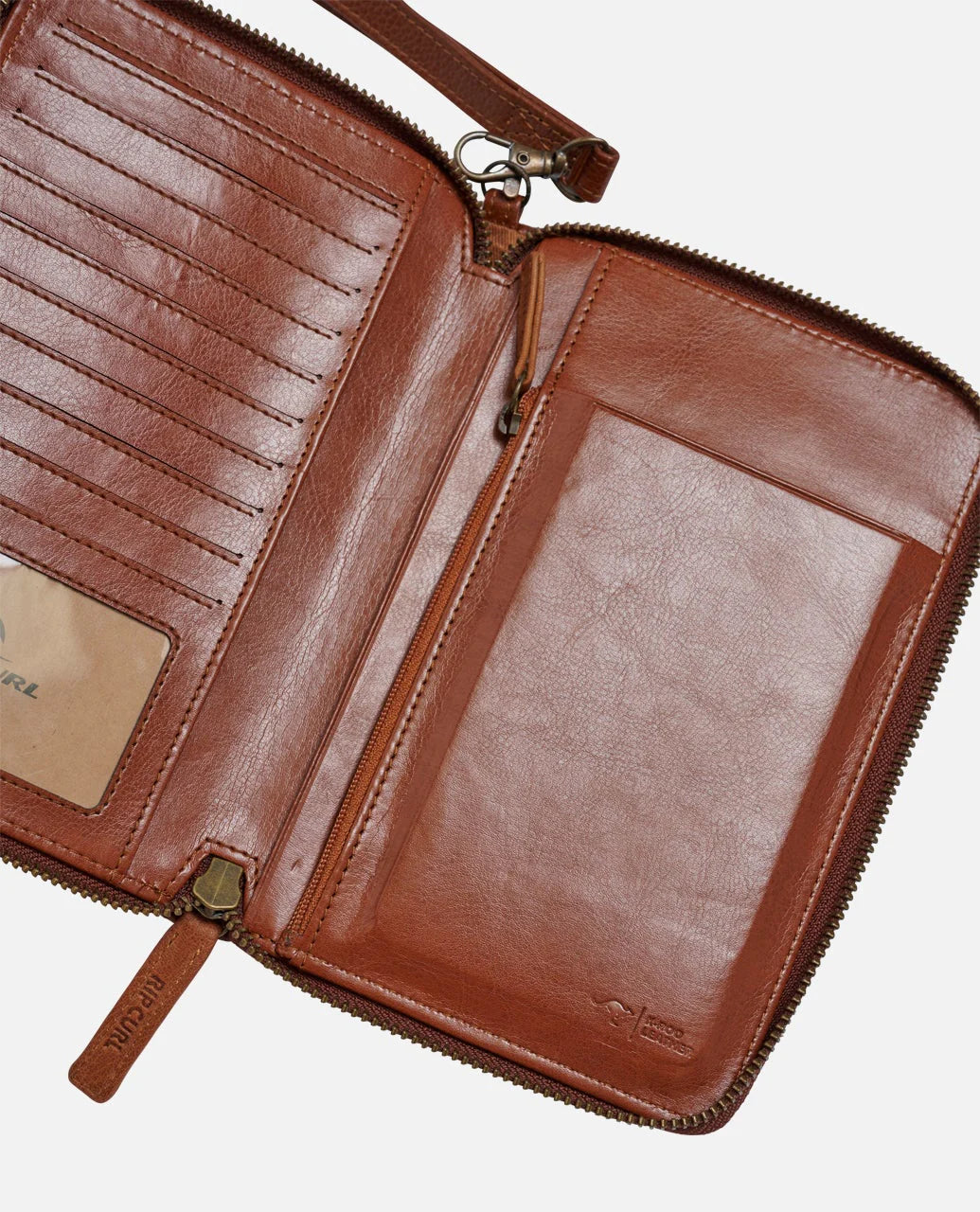 Oversized RFID Leather Waller - Vintage Tan