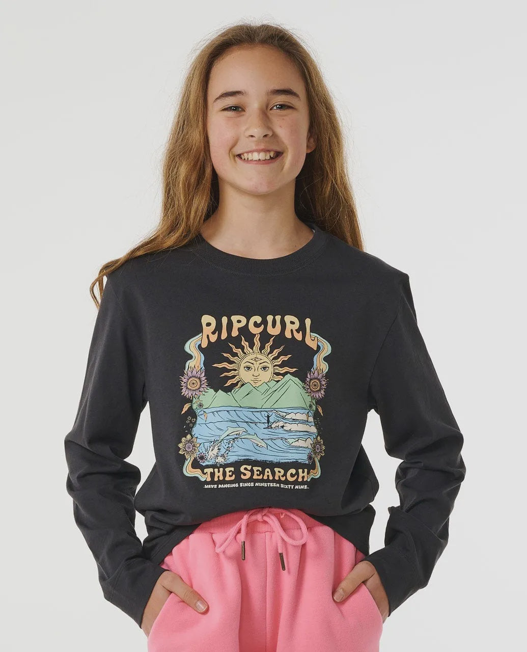 Hibiscus Heat LS Tee - Girls