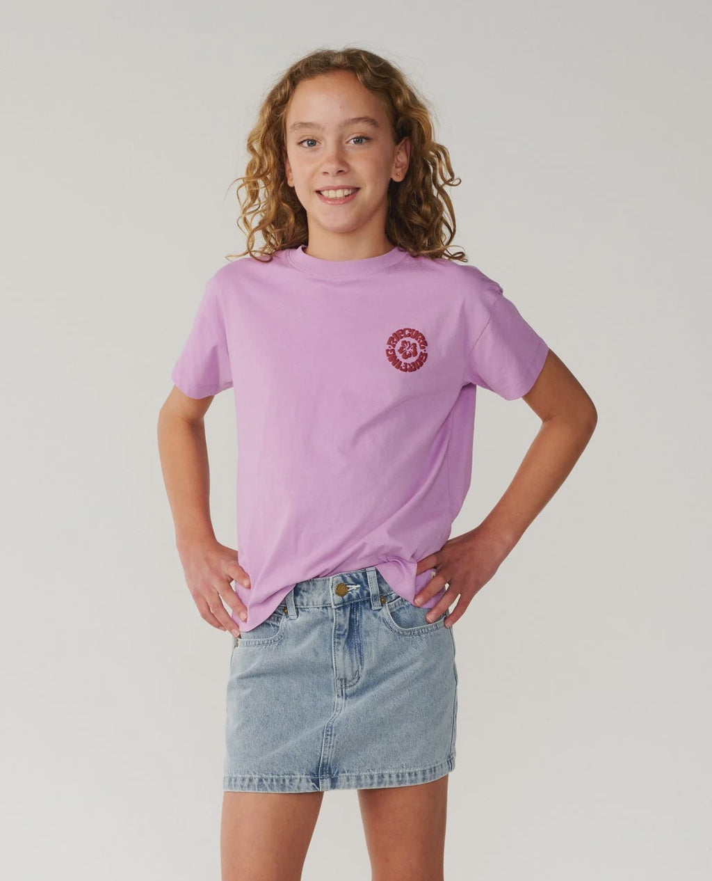 Surf Puff Relaxed Girls Tee - Lilac