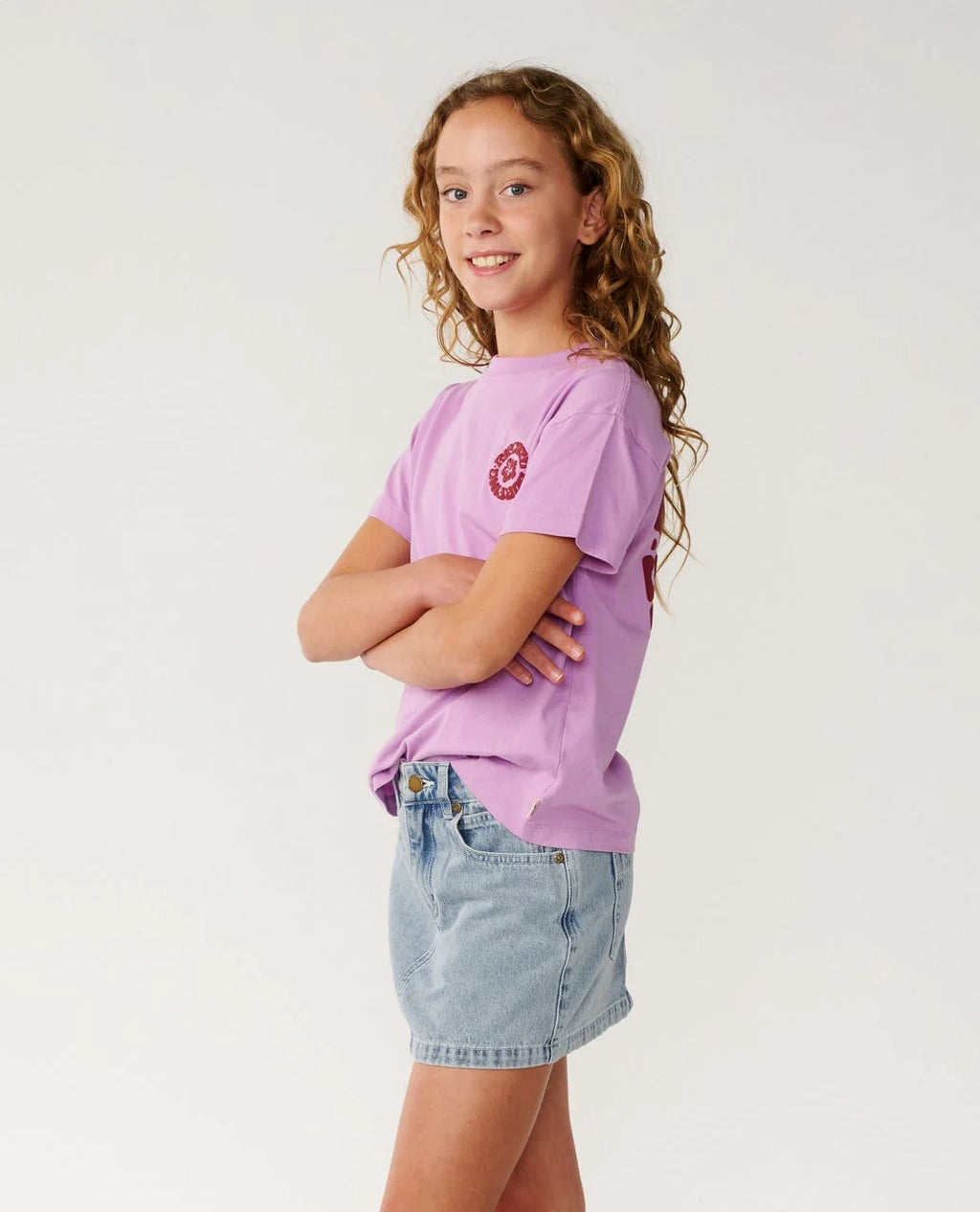 Surf Puff Relaxed Girls Tee - Lilac