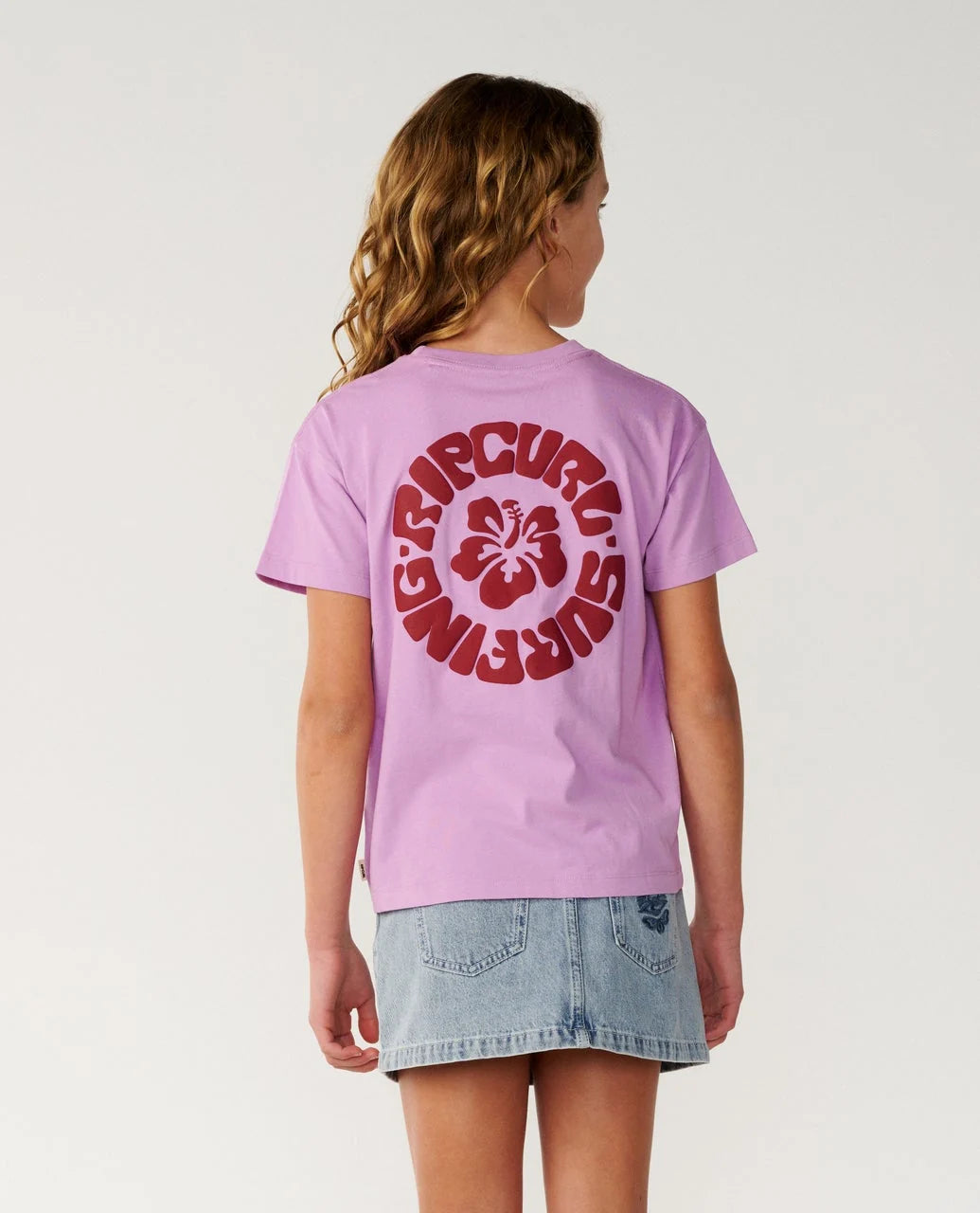 Surf Puff Relaxed Girls Tee - Lilac
