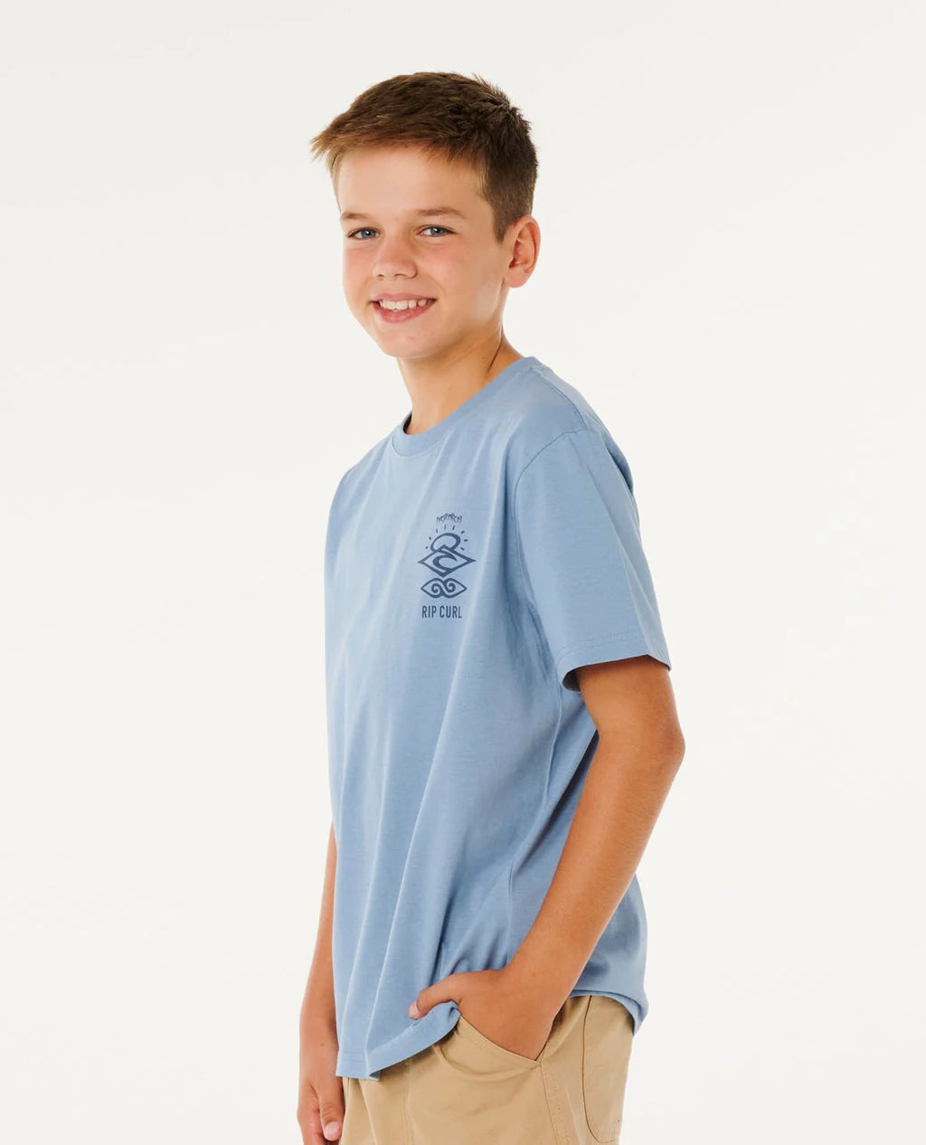 Search Icon Boys Tee - Faded Denim