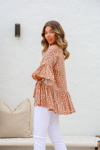 Desert Spot Ruffle Top