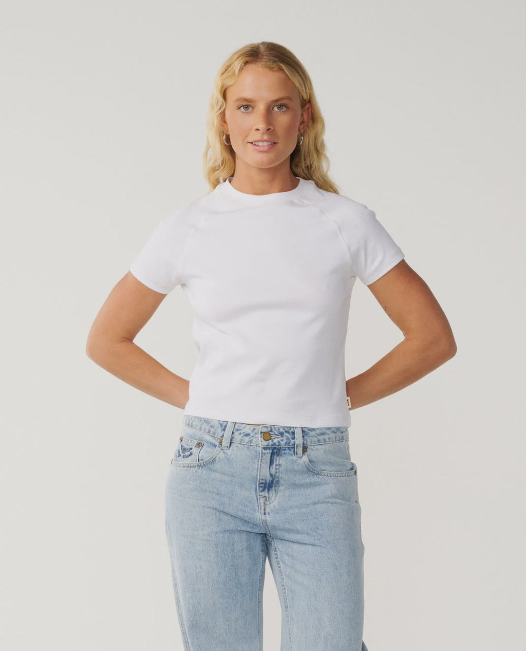 Classic Fitted Raglan Tee - White