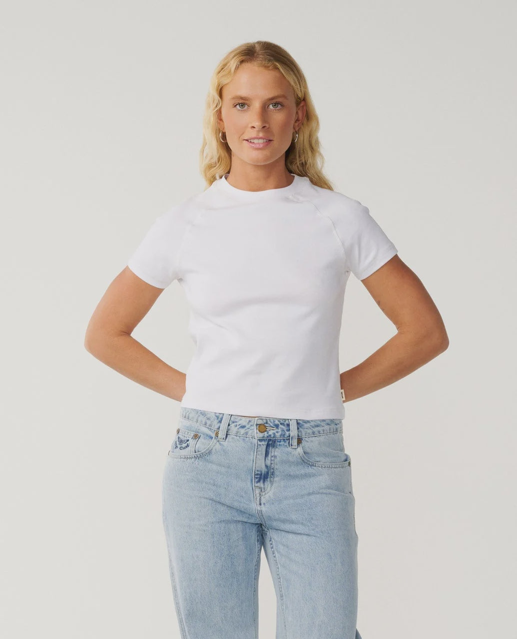 Classic Fitted Raglan Tee - White