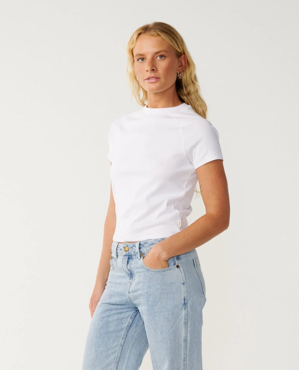 Classic Fitted Raglan Tee - White