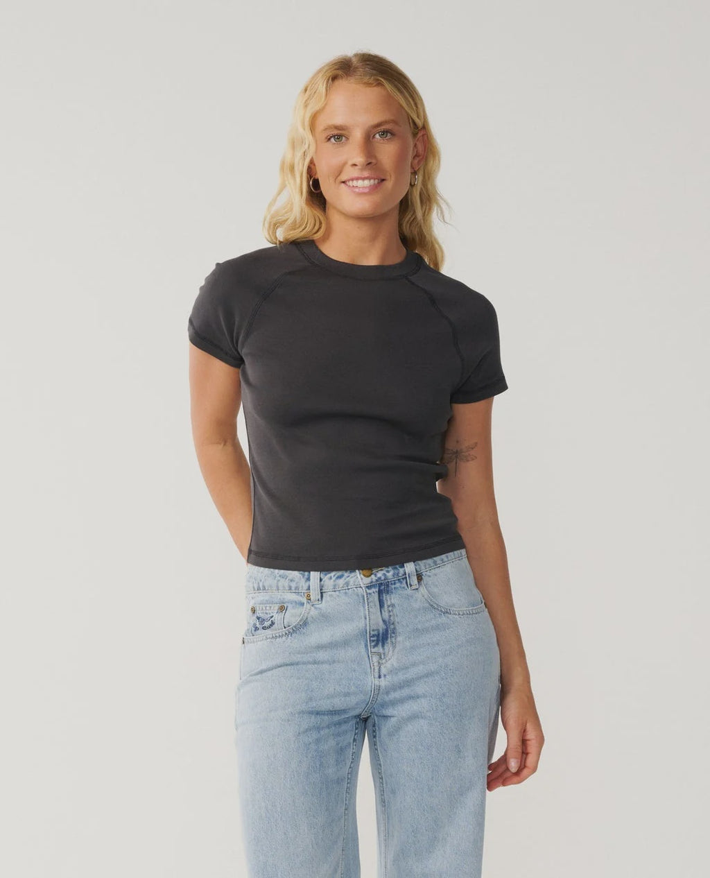 Classic Fitted Raglan Tee - Black