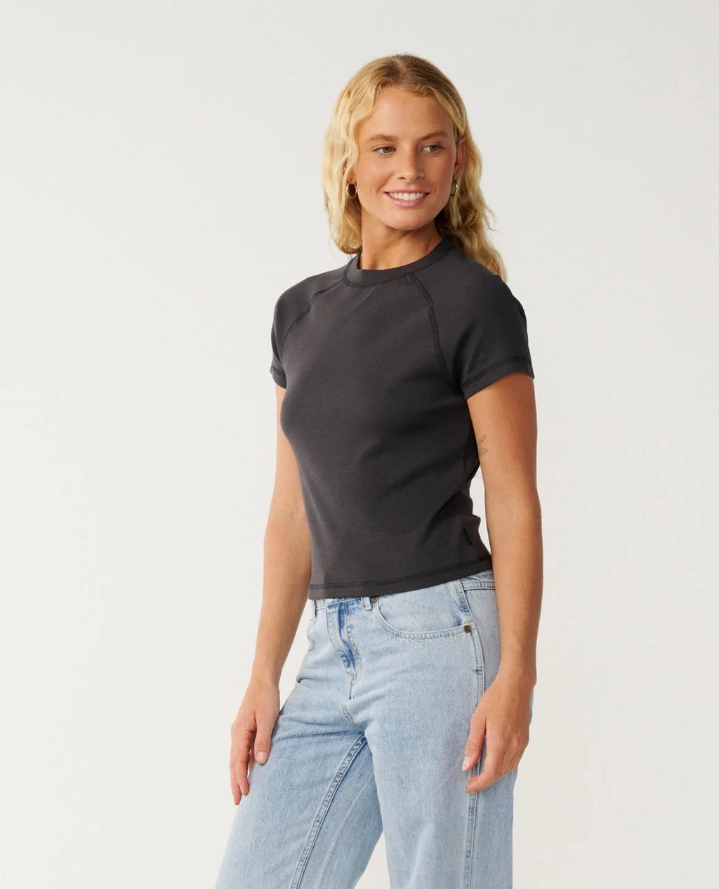 Classic Fitted Raglan Tee - Black