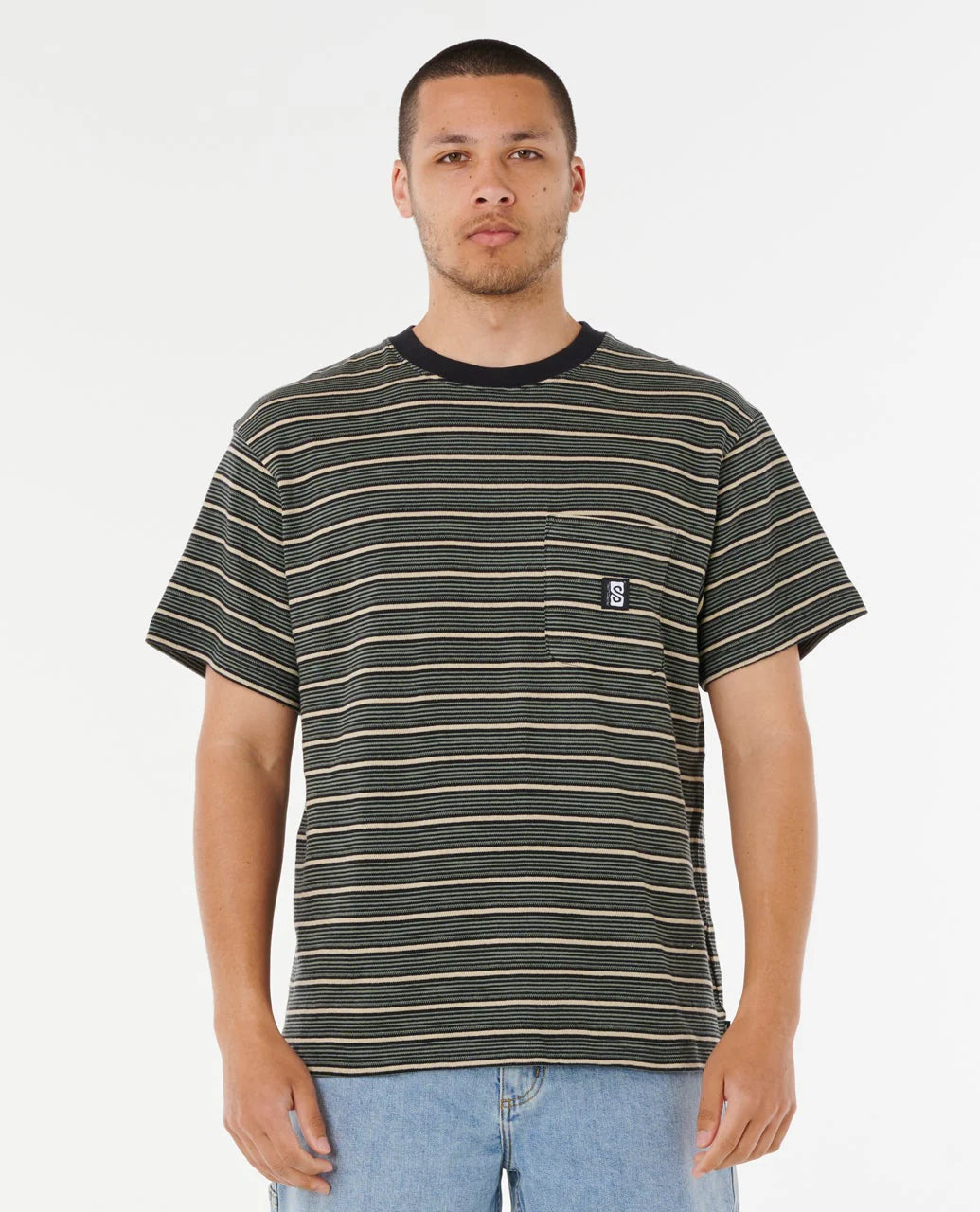Search Stripe Tee - Black