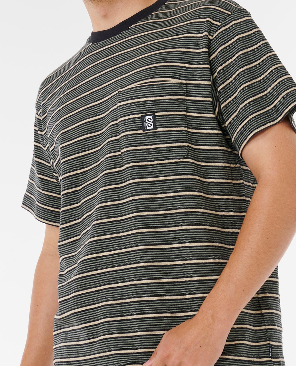 Search Stripe Tee - Black