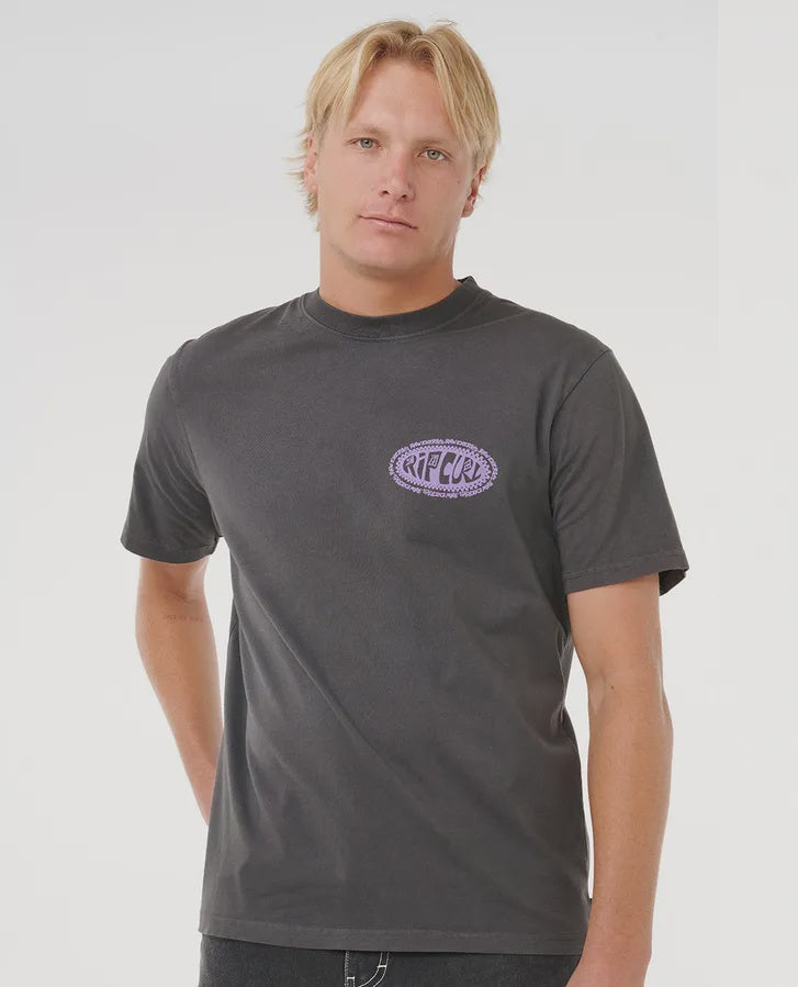Raw Energy De Oval Tee - Washed Black