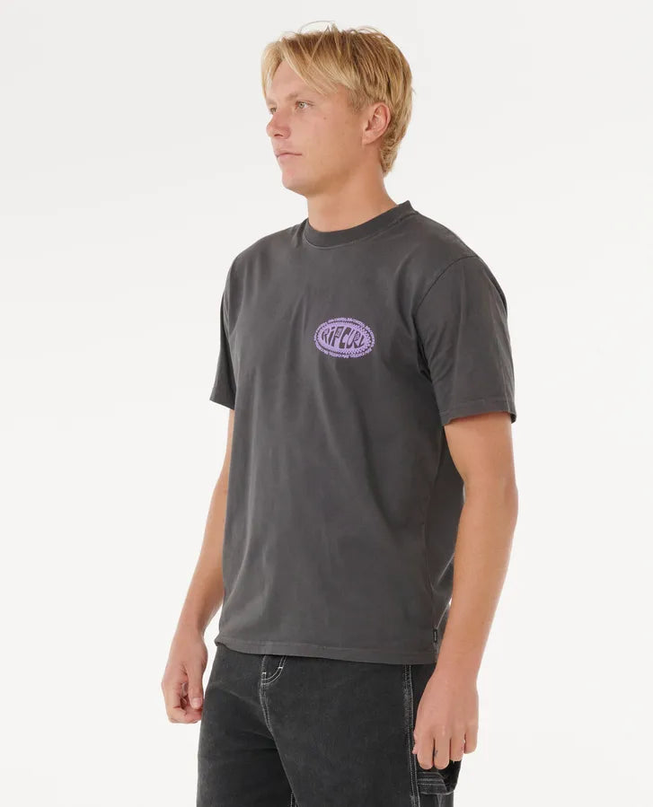 Raw Energy De Oval Tee - Washed Black