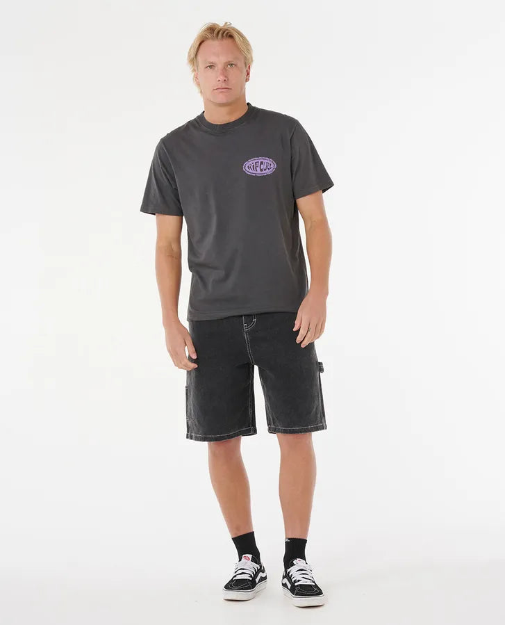 Raw Energy De Oval Tee - Washed Black