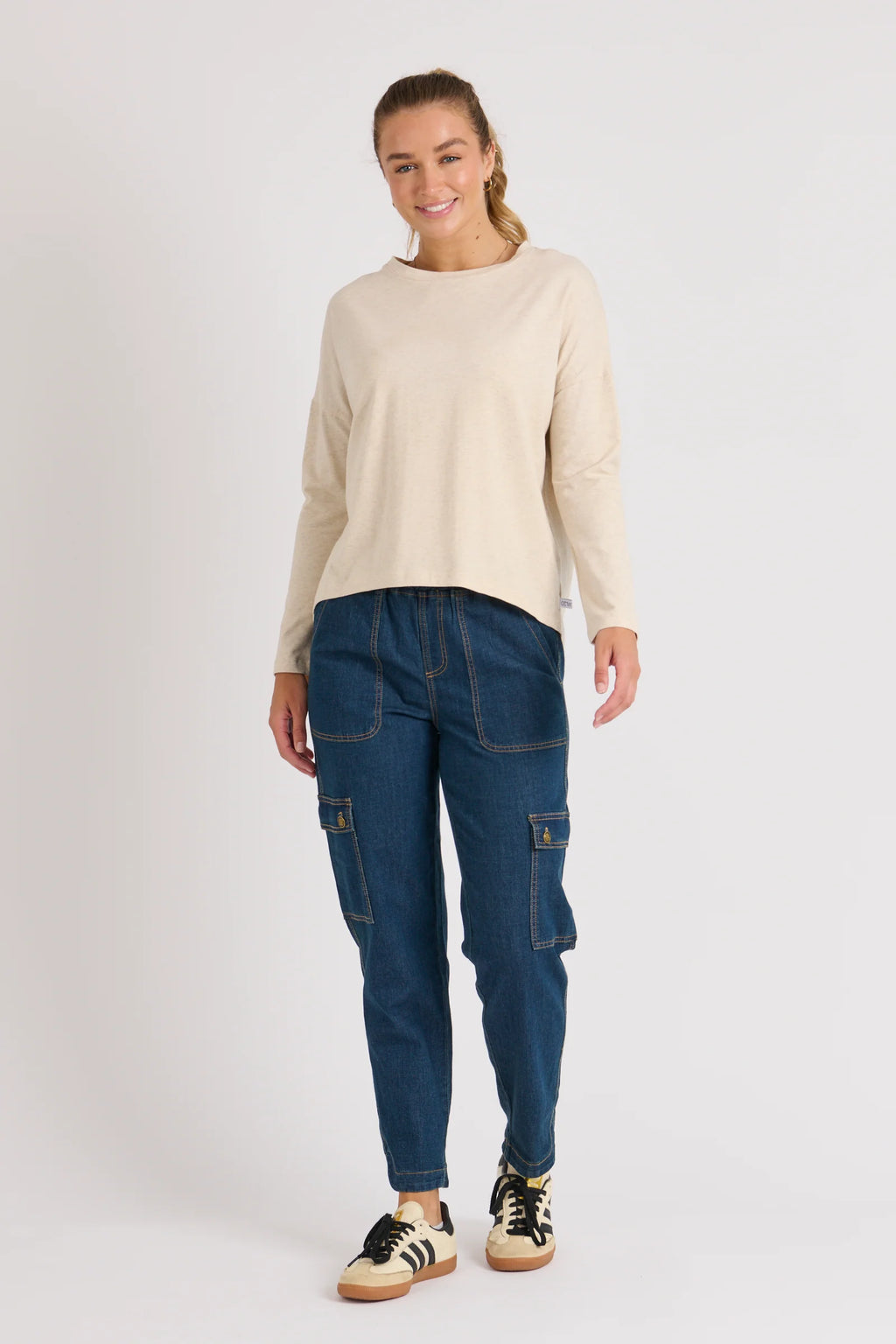 Drop Back L/S Tee - Oatmeal