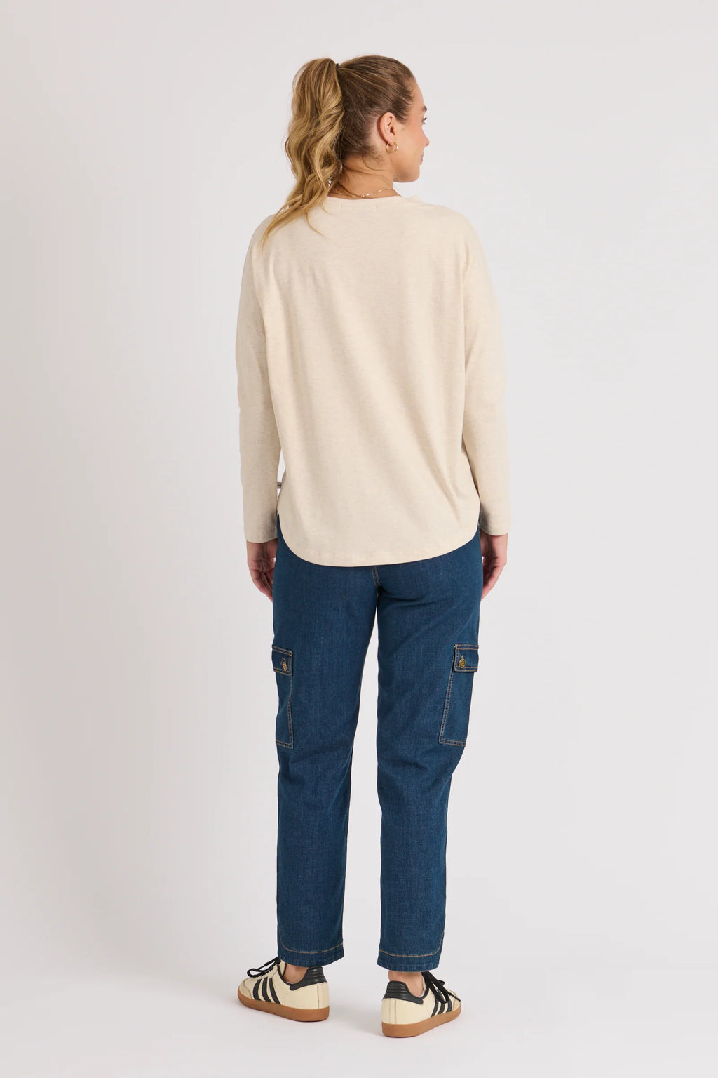 Drop Back L/S Tee - Oatmeal