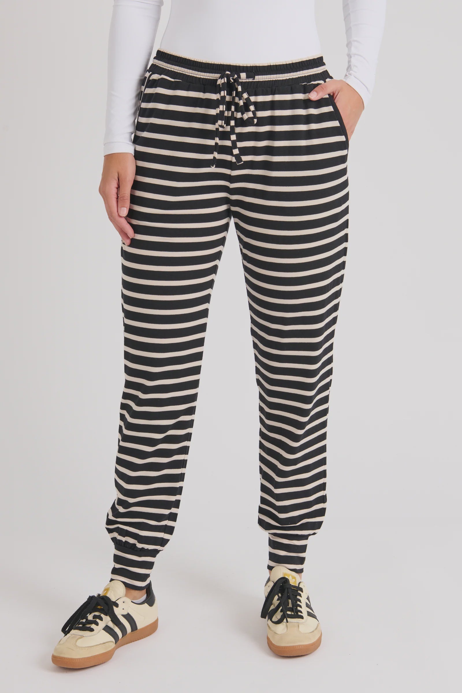 Everyday Pant - Beige Stripe