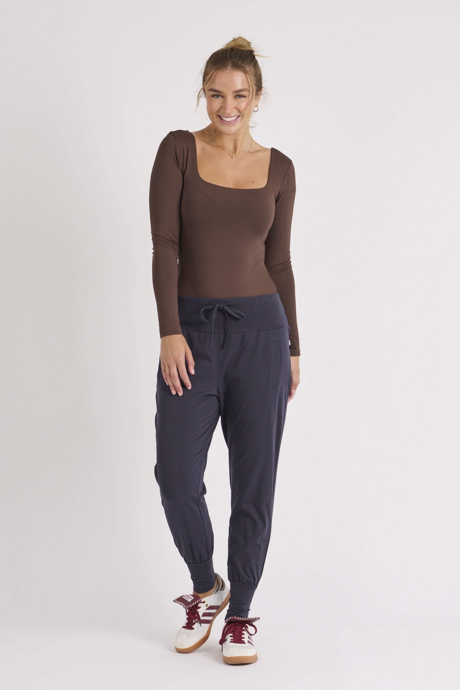 Waist Detail Jogger - Washed Navy
