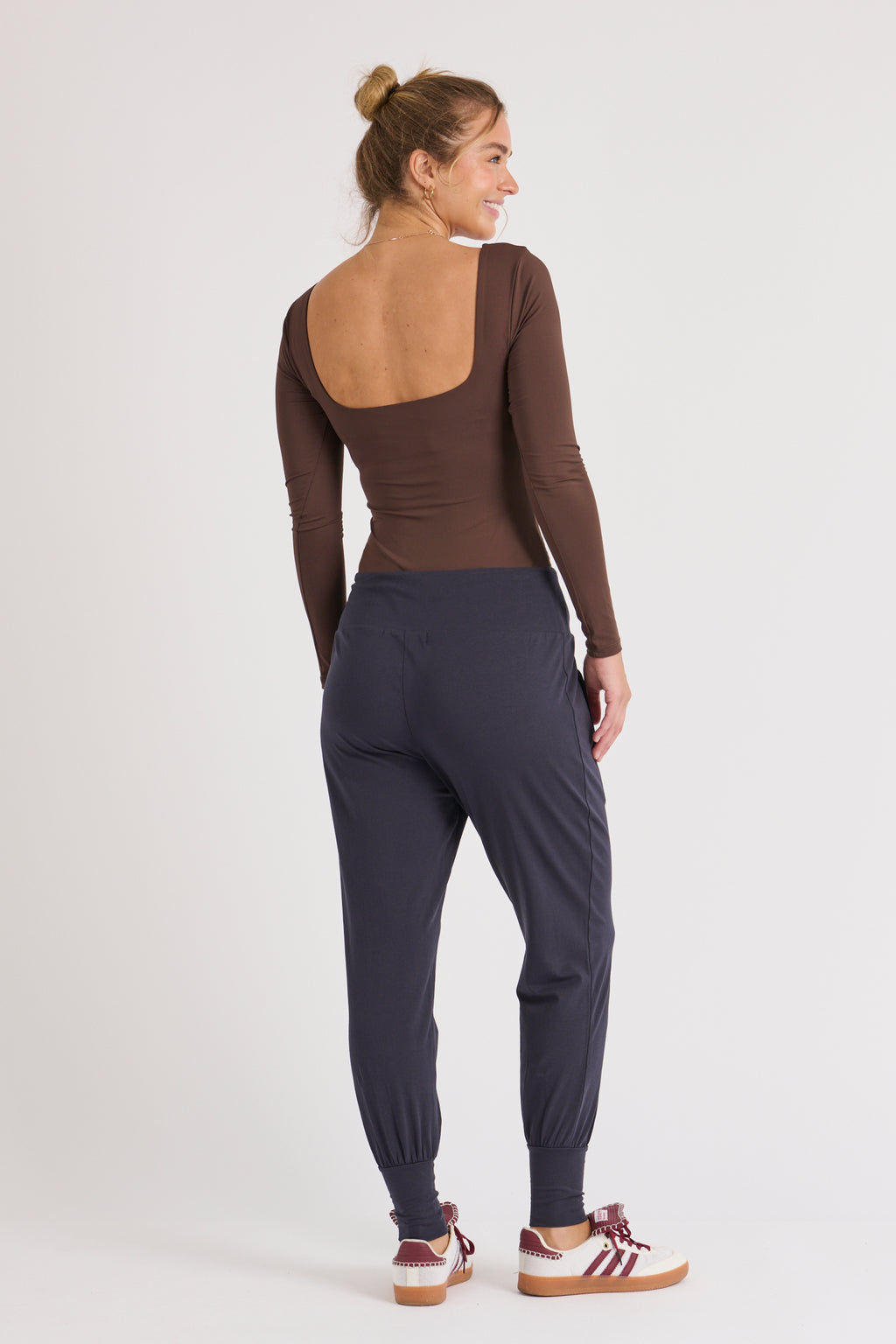 Waist Detail Jogger - Washed Navy