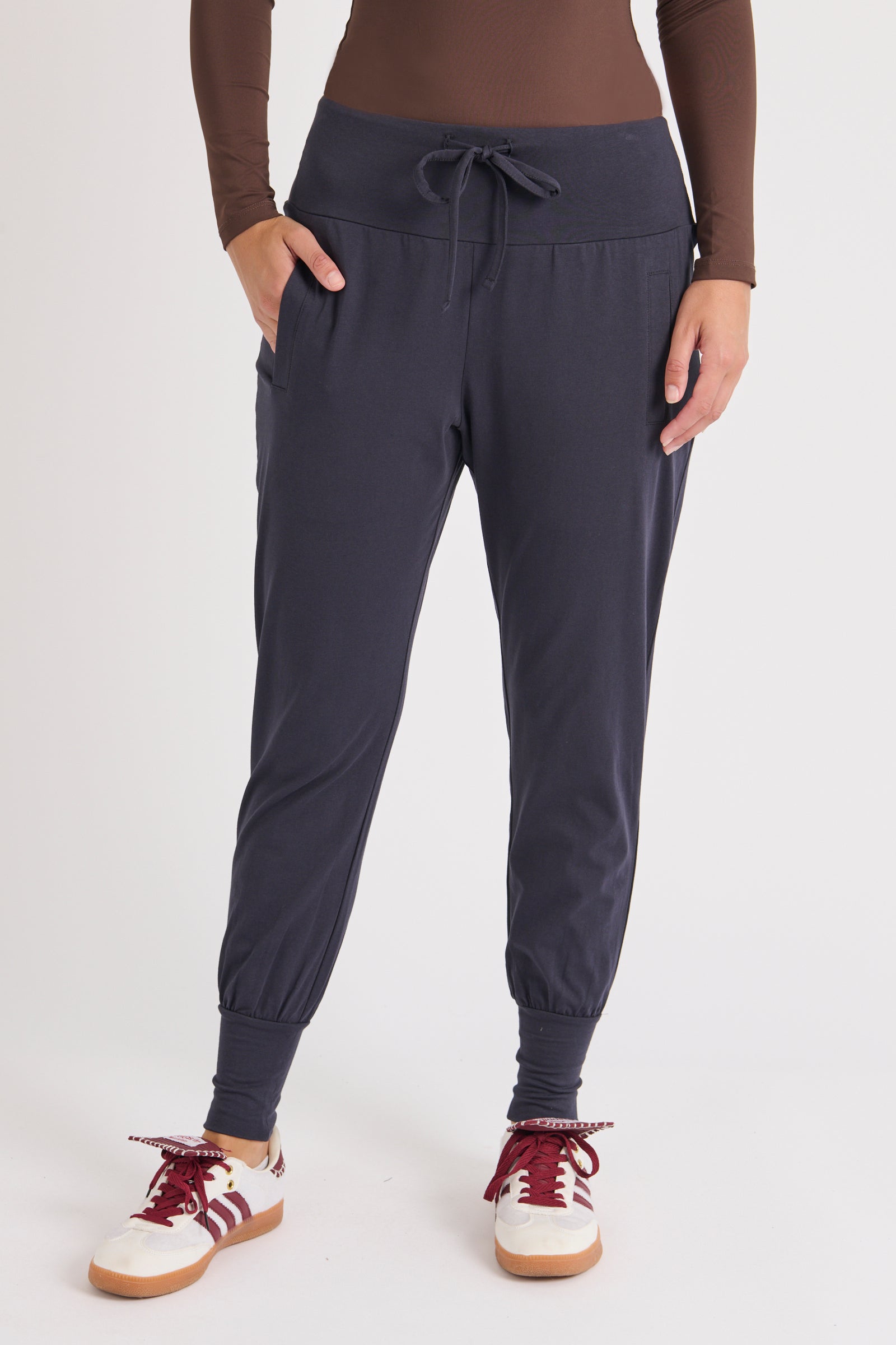 Waist Detail Jogger - Washed Navy
