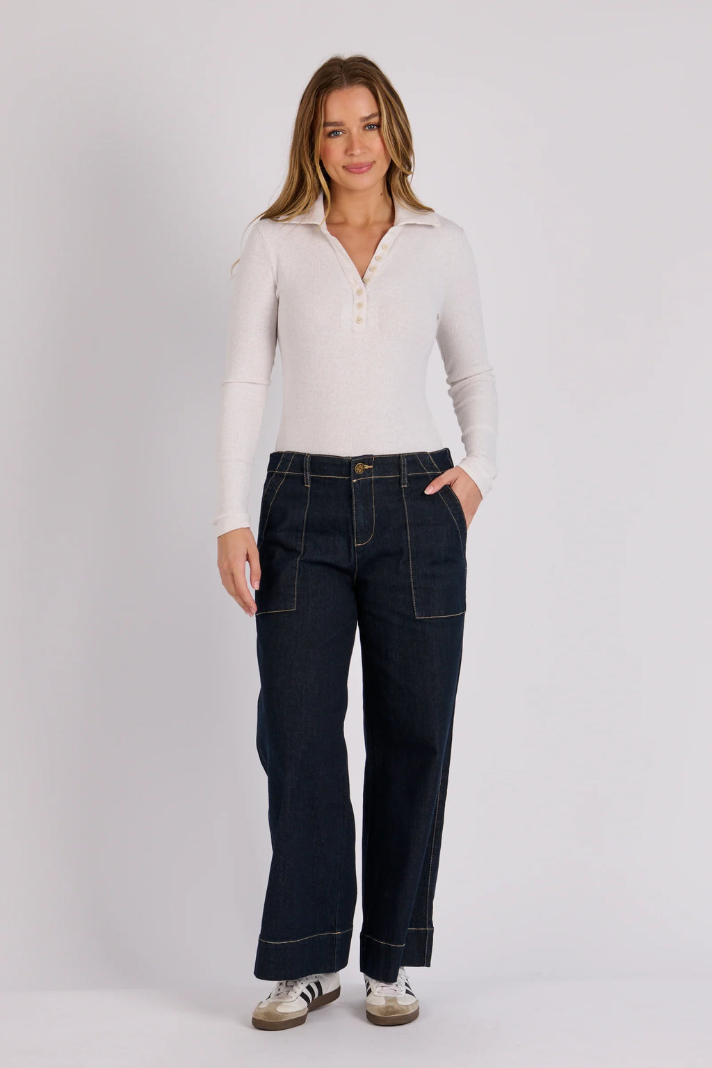OTW Wide leg Jeans-Dark Blue