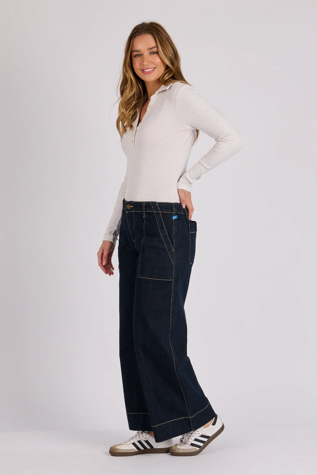 OTW Wide leg Jeans-Dark Blue