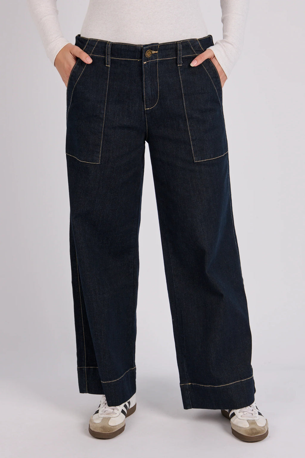 OTW Wide leg Jeans-Dark Blue