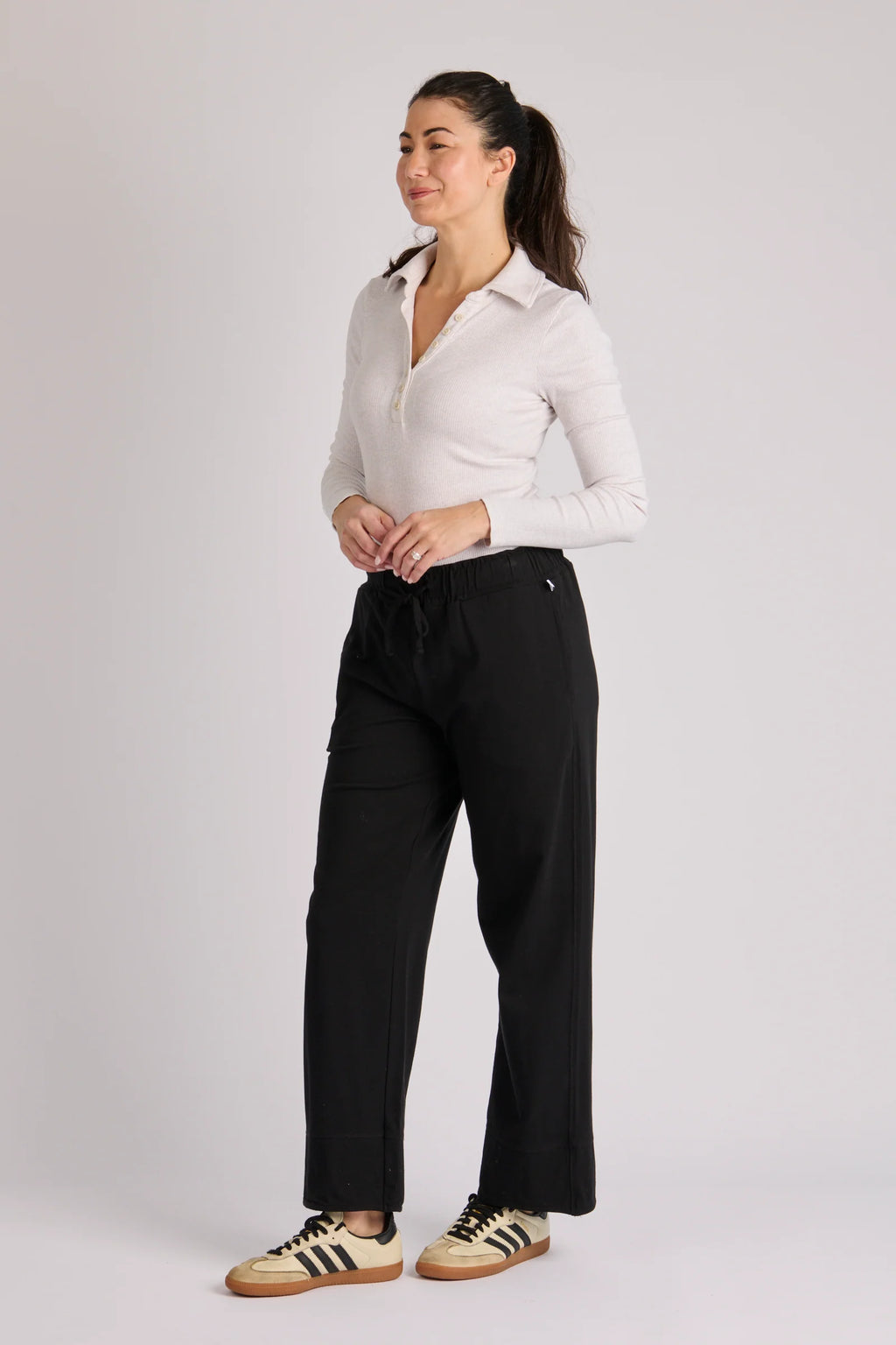 Cuff Detail Pant - Black