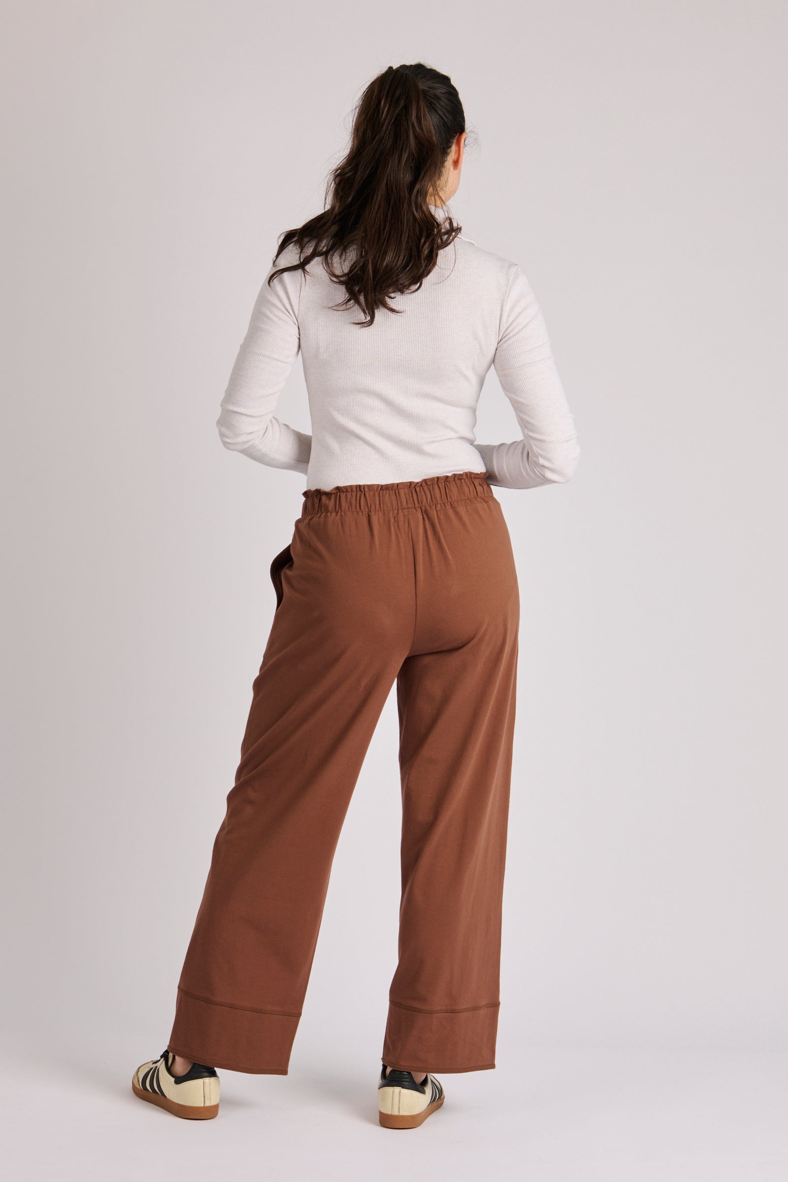 Cuff Detail Pant - Brown