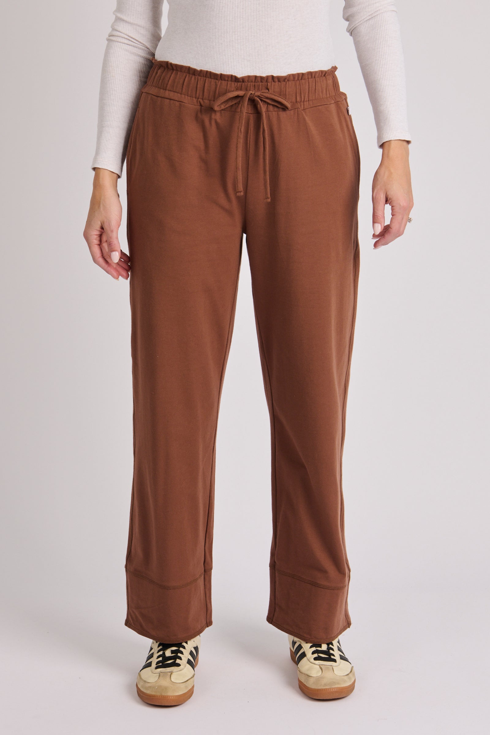 Cuff Detail Pant - Brown