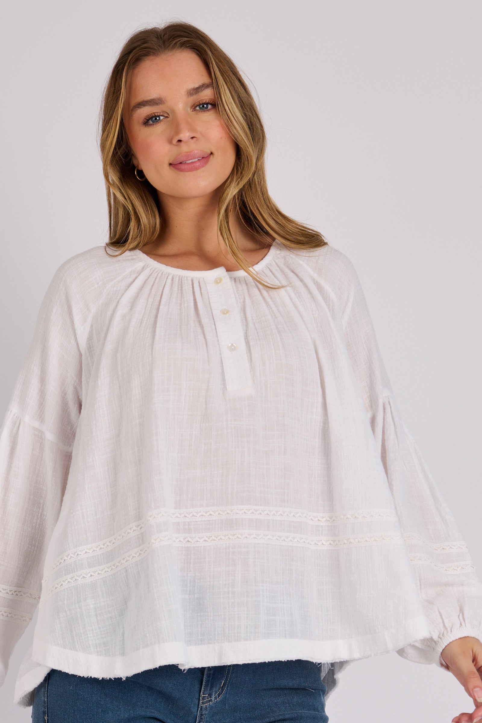 OTW Lace Trim Detail Blouse