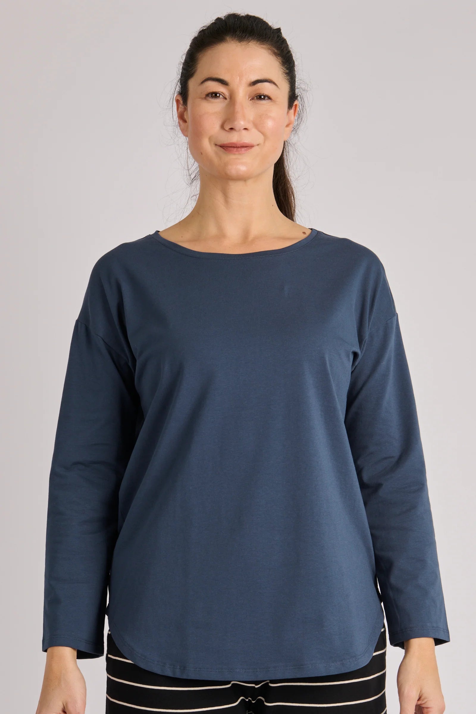 OTW Scoop Hem L/S Tee - Navy