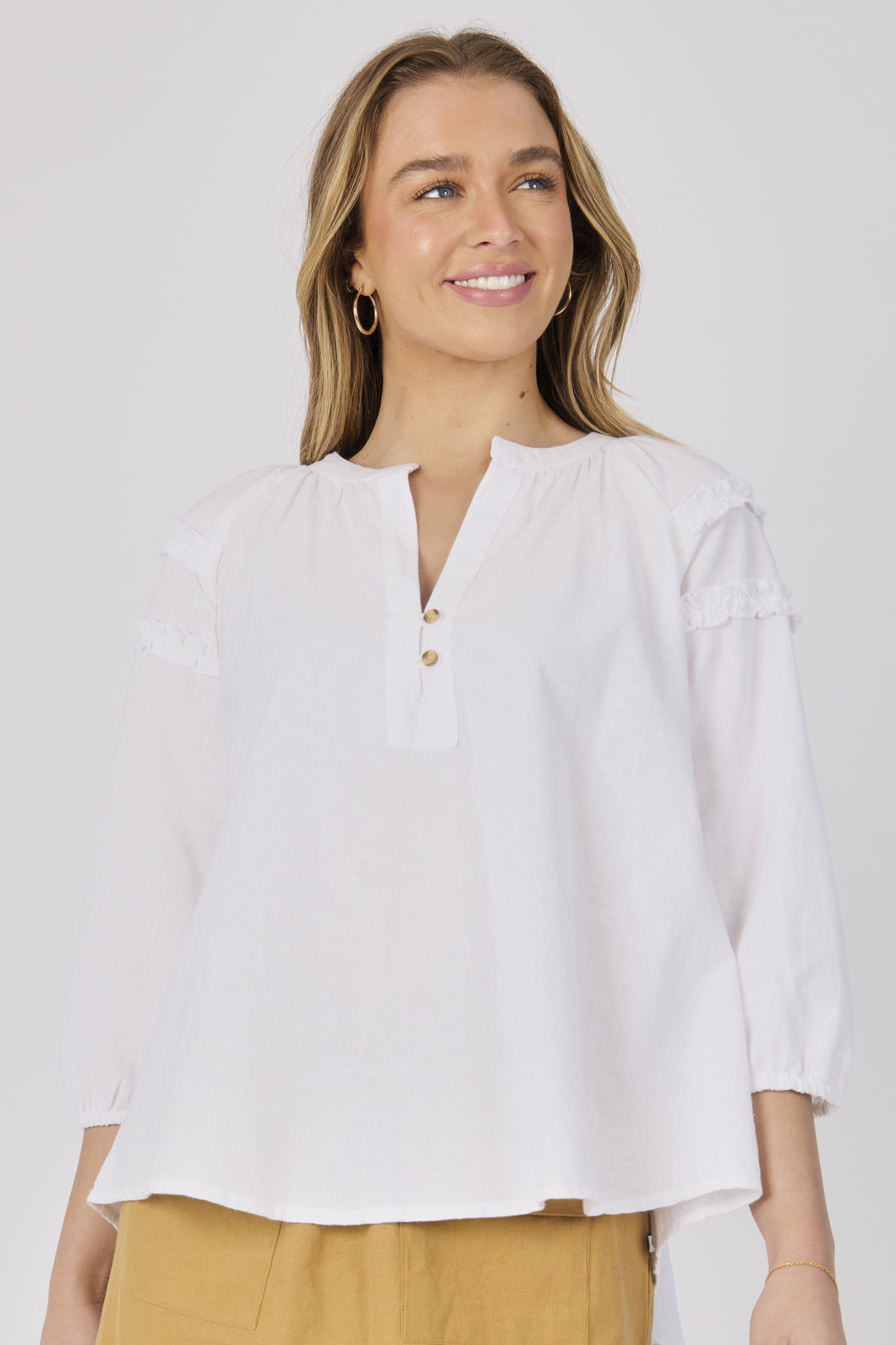 Frill Detail Blouse - White