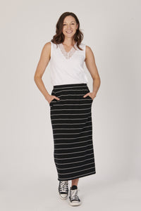 Panel Detail Skirt - Stripe