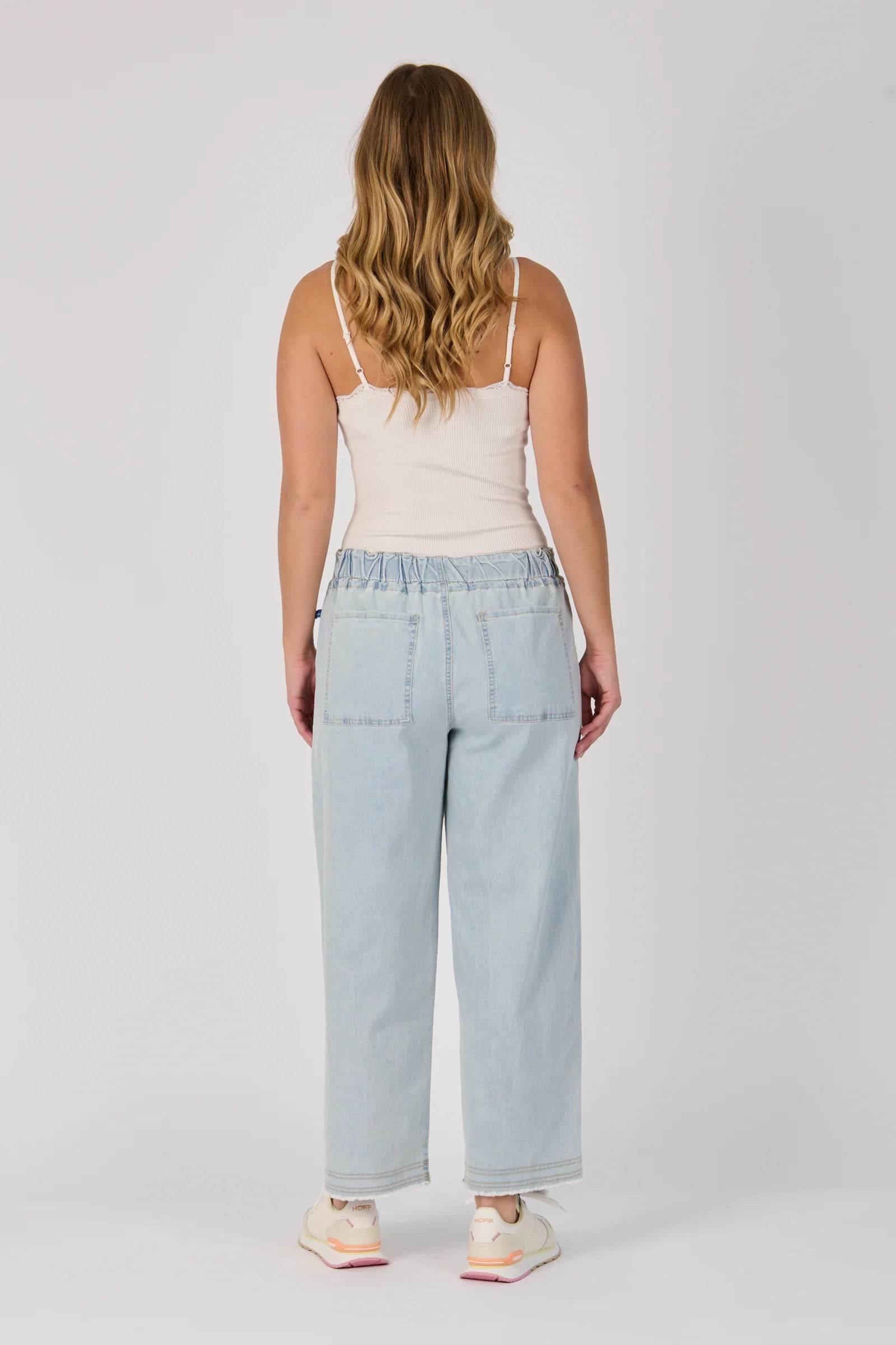 Tie Waist Baggy Jeans