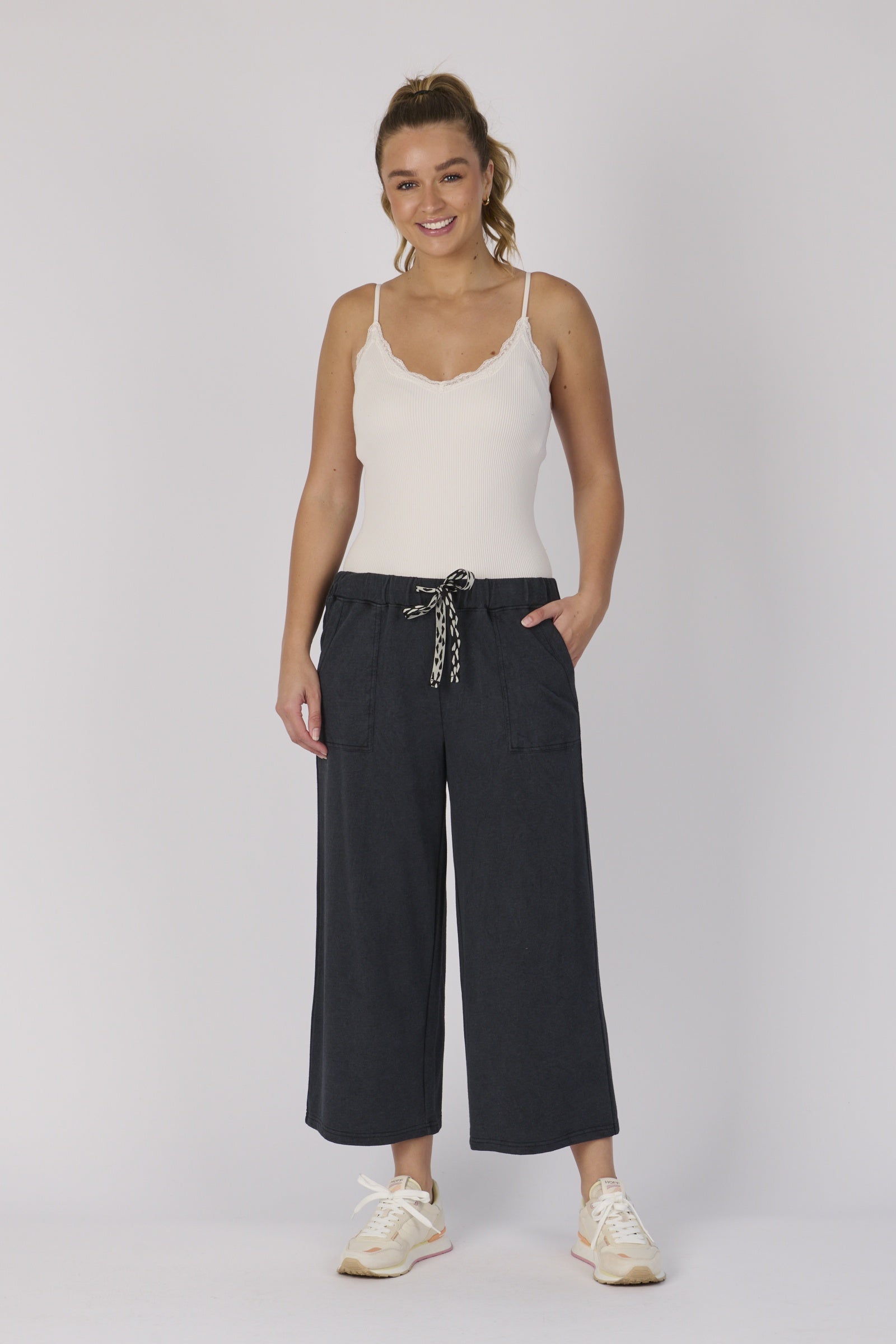 Wide Leg Cullotte - Black
