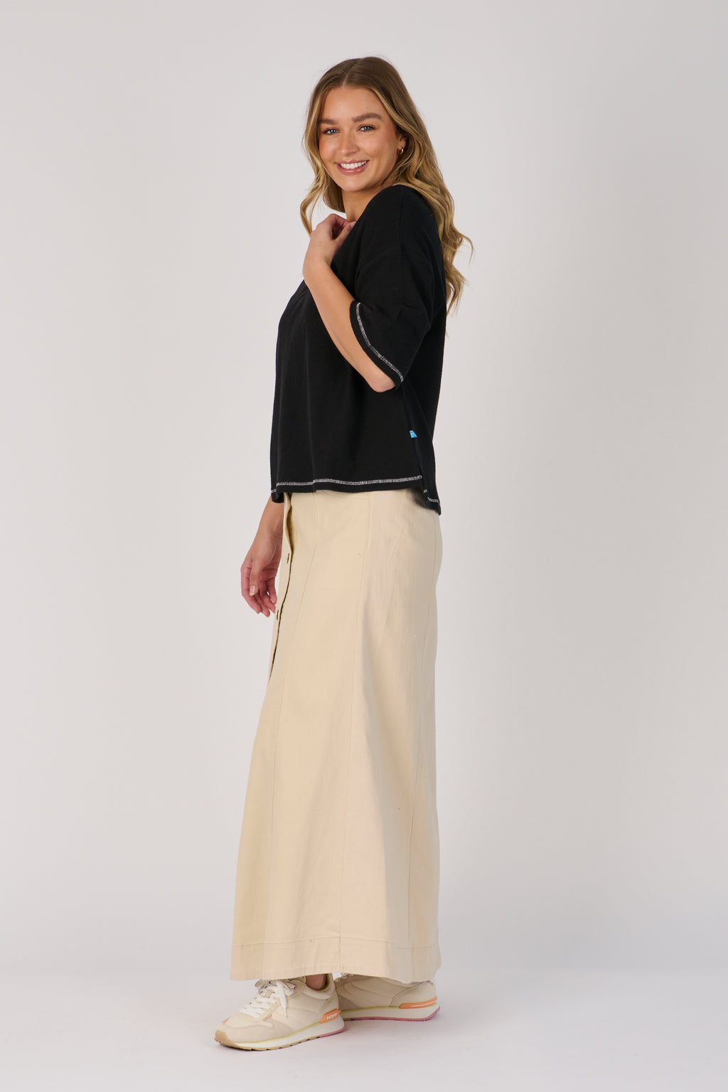 Contrast Stitch Boxy Tee