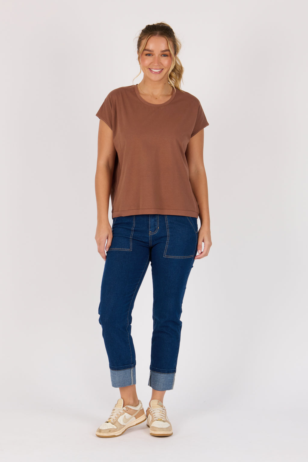 Shell Round Neck Tee - Acorn